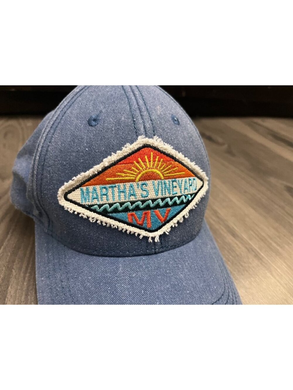 Marthas Vineyard Hat Cap MV Logo Spell Out Adult OS Hook Look Strap